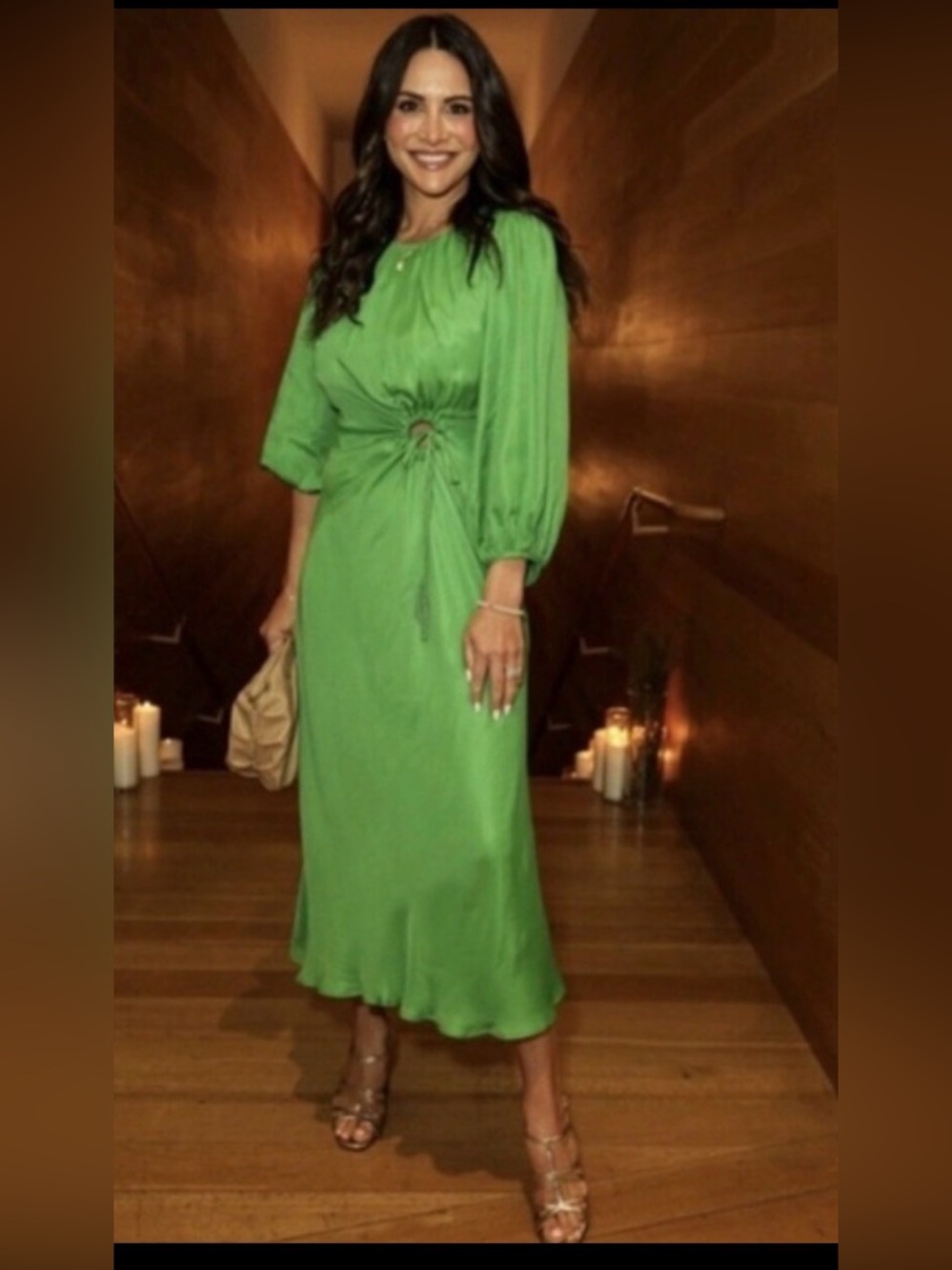 FARM Rio Green Piping Mini Dress